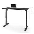 Bestar 30" x 60" Electric Height Adjustable Table, Black, (65867-18)-Durable 1" commercial grade work surface with melamine finish that resists scratches, stains and burns.