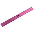 JAM Paper Stainless Steel Ruler with Non-Skid Backing - 12" - Fuchsia - 12 Pack-Color: Fuchsia Stainless Steel