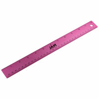 JAM Paper Stainless Steel Ruler with Non-Skid Backing - 12" - Fuchsia - 12 Pack-Color: Fuchsia Stainless Steel