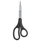 Westcott KleenEarth 8" Straight Basic Handle Scissors, Black-Package is made with 80% post consumer content. Handle is made with 70% recycled content and 30% post-consumer content