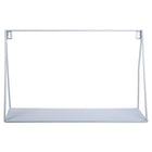 Truu Design Iron Floating Wall Shelves, Set of 2, 13.5 x 5 inches, White-Display: easy wall display with keyhole hooks