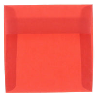 JAM Paper 6 x 6 Square Envelopes, Red Translucent Vellum, 250 Pack (PACV515H)-Primary red translucent envelope