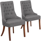 Flash Furniture HERCULES Paddington Series Tufted Chair - Grey Fabric - 2 Pack-Mid-Century Style