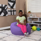 Flash Furniture Small Solid Purple Kids Bean Bag Chair-Machine Washable Removable Slip Cover