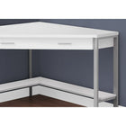 Monarch Specialties 7500 42" Computer Desk - White Corner/Silver Metal-Sturdy metal frame in a silver finish has robust, exposed side legs with a rectangular shape