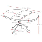 CorLiving Dillon Extendable Wood Pedestal Dining Table, Cappuccino (DSH-490-T)-Max capacity 220lbs/100kg