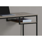 Monarch Specialties 7370 48" Computer Desk - Dark Taupe/Black Metal-Sturdy coated black metal legs