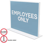 Deflecto Classic Image Double Sided Sign Holder - Landscape - 11"W x 8 1/2"H - Clear-Literature slides in from the bottom