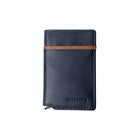 Champs Leather RFID Secure Case Wallet - Navy-Genuine Leather