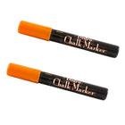 Marvy Uchida Broad-Point Liquid Chalk Markers - Erasable - Dustless - Orange - 2 Pack-Colour: Orange