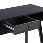 CorLiving Acerra 39"W Entryway Table/Desk - Black-Wooden tapered splayed legs