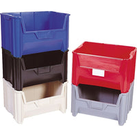 Quantum Storage Systems Giant Stacking Containers, 19-7/8" W x 12-7/16" H x 15-1/4" D, Grey - 3 Pack-Capacity: 100 lbs.