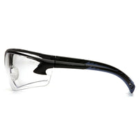 Pyramex Venture 3 Safety Eyewear Glasses, Clear Lens, Black Frame, 12 Pack-Scratch resistant polycarbonate lens with black temple tips