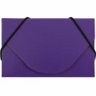 JAM Paper Colourful Business Card Holder Case with Round Flap - Purple Chipboard-English only packaging