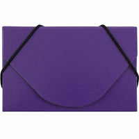 JAM Paper Colourful Business Card Holder Case with Round Flap - Purple Chipboard-English only packaging