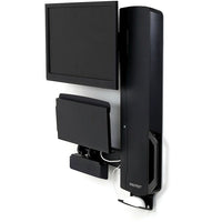 Ergotron 61-081-085 StyleView Sit-Stand VL High Traffic Areas, Ergotron Black-With the keyboard folded up, total system depth is as little as 4" (10.2 cm)