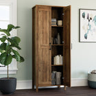 Sauder Miscellaneous Storage 2-Door Storage Cabinet - 72.05" H - Rural Pine (427958)-2 adjustable shelves and 1 fixed shelf.