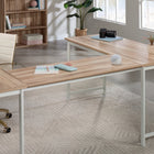 Sauder - 426906 Bergen Circle Desk Bridge/Connector - Kiln Acacia-Kiln Acacia, Engineered Wood, Metal
