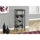 Monarch Specialties 3347 Home Bar - 4Black Metal Wine Bottle And Glass Rack-Black Metal