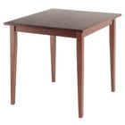 Winsome Groveland Square Dining Table, Antique Walnut-Shaker-style square dining table with slightly tapered legs