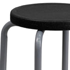 Flash Furniture Stackable Stool with Powder Coated Frame - Black/Silver-Stack Quantity: 15