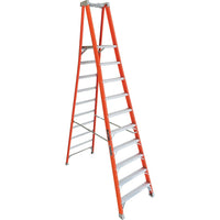 Louisville Ladder 10' Industrial Heavy-Duty Fibreglass Pro Platform Stepladder (FXP1700 Series), Stainless Steel (FXP1710)-Nominal Height: 12.5'