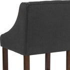 Flash Furniture Carmel 24"H Transitional Tufted Walnut Counter Height Stool with Accent Nail Trim - Charcoal Fabric - 2 Pack-Footrest provides better sitting experience