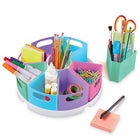 Learning Resources Create-A-Space Storage Center - Pastel-Promote cleanliness & organization: Big enough to hold your kids' supplies, or hand sanitizer bottles for germ free hands. Each container measures 4.5" wide x 4" tall.