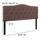 Flash Furniture Cambridge Tufted Upholstered Queen Size Headboard - Camel Fabric-Black Metal Stands with Adjustable Bed Rail Slots
