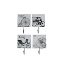 Cathay Importers Vintage Bicycle Theme Wood Wall Hook, White, 4 Pack-Hanger has 1 chrome hook for coats, hats, scarves, keys, and other essentials.