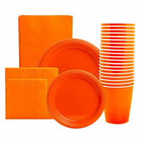 JAM Paper Party Supply Assortment - Orange - 6 Items/Set-Assortment of Six Orange Disposable Party Supplies