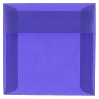 JAM Paper 5.5 x 5.5 Square Envelopes, Purple Translucent Vellum, 250 Pack (PACV507H)-Primary blue translucent envelope