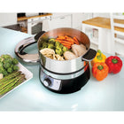 Euro Cuisine FS3200 Food Steamer with Mechanical Timer, Stainless Steel-Steam basket and water resevoir are stainless steel