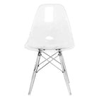Nicer Furniture Transparent Eiffel Style Side Chair - 2 Pack-Ergonomically shaped & comfortable curved seating - Great for Home, Office, Nurseries, Parties, Banquets, Bar and Cafe.
