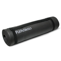 PurAthletics Extra-Thick Exercise & Pilates Mat - 3/8" 10mm - Black-Exercise & Pilates Mat 10mm (Black)
