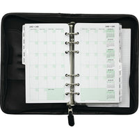 Day-Timer Undated Fresno Vinyl Refillable Day Planner - Black - Portable - 3-3/4" x 6-3/4" - Bilingual-Page size: 3-3/4" x 6-3/4"