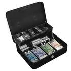 Royal Sovereign Tiered Tray Cash Box - Black-Five Compartment Tiered Coin Tray for fast and easy handling of coins
