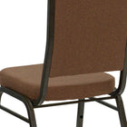 Flash Furniture HERCULES Series Crown Back Stacking Banquet Chair in Coffee Fabric - Gold Vein Frame-Seamless Back Panel