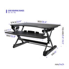 ShoppingAll 35"W Height Adjustable Sit to Stand Desk Converter Workstation - Black-Pneumatic desk riser SA-SD10 provides smooth height conversion to any weight loads up to 33lbs / 15kg with vertical adjustment inside its own footprint