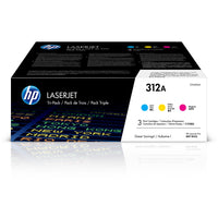 HP 312A (CF440AM) Cyan, Magenta & Yellow Original LaserJet Toner Cartridges, 3 Pack-HP 312A toner cartridges work with: HP colour LaserJet Pro MFP M476