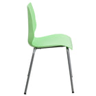 Flash Furniture HERCULES Series Stack Chair with Lumbar Support & Silver Frame - Green - 5 Pack-Stack Quantity: 5