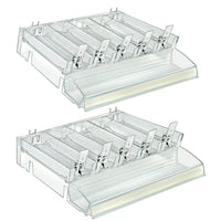 Azar Adjustable Short Divider Bin Cosmetic Tray - Clear - 2 Pack-Sold in Packs of: 2