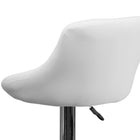 Flash Furniture Contemporary Vinyl Bucket Seat Adjustable Height Barstool with Diamond Pattern Back & Chrome Base - White-CA117 Fire Retardant Foam