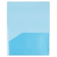 JAM Paper Plastic See Through Two Pocket Folder, Blue, 12 Pack (381blueg)-Size: 9" x 12"