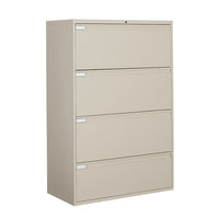 Global 4 Drawer Filing Cabinet - Business Grey-Four fixed front drawers