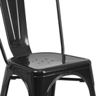 Flash Furniture 23.75" Square Black Metal Indoor-Outdoor Table Set with 2 Stack Chairs-Black Powder Coat Finish