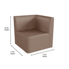 Flash Furniture Bright Beginnings Commercial Grade Modular Classroom Soft Seating, 1-Seater Corner Chair - Neutral Vinyl-Ships Fully Assembled and Ready for Use