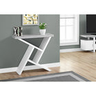 Monarch Specialties 2405 Accent Table - 36"L/White/Cement-Look Hall Console-Architectural modern base design to leave open or to store books and wine bottles