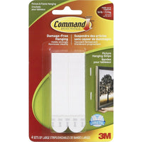 Command Picture Hanging Strips - Large - White - 4 Pack-No more nail holes, cracked plaster or sticky residue