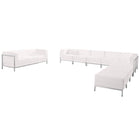 Flash Furniture  Hercules Imagination Series Leather Sectional and Sofa Set, 10 Pieces, White (ZBIMAGSET19WH)-White Bonded Leather